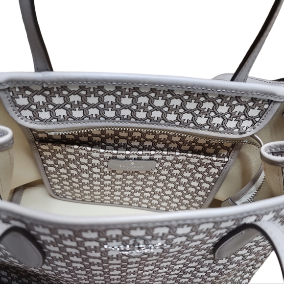 Kate Spade 2 pc. Link Satchel Bag/Matching Card Holder Cream/Beige Crossbody NWT - Picture 12 of 15